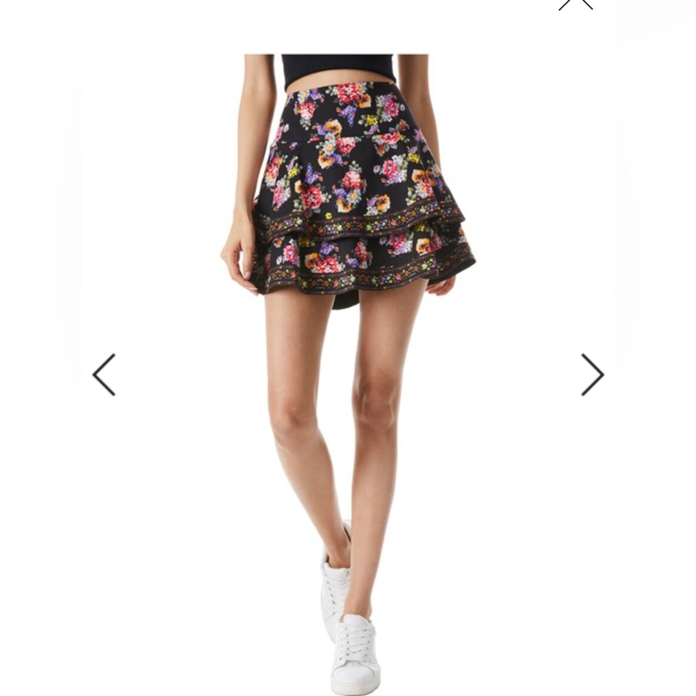 Floral Black Skirt